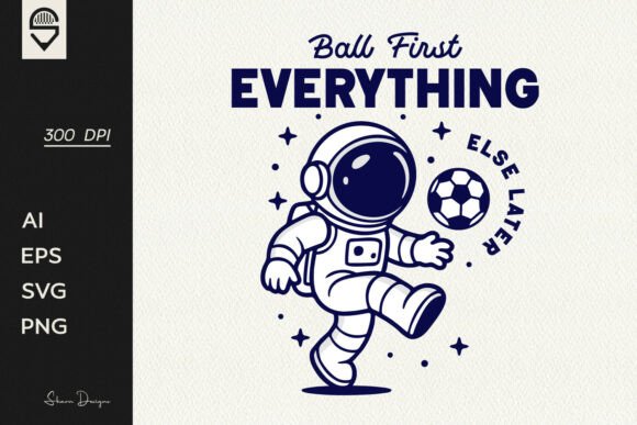 Astronaut Soccer T-Shirt Design Graphics Review