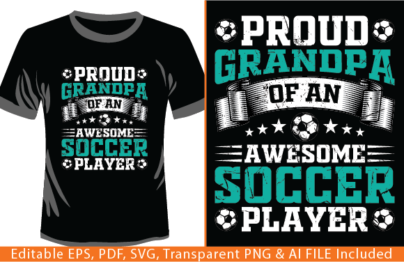 Proud Grandma of an Awesome Soccer: T-Shirt Designs & Graphics