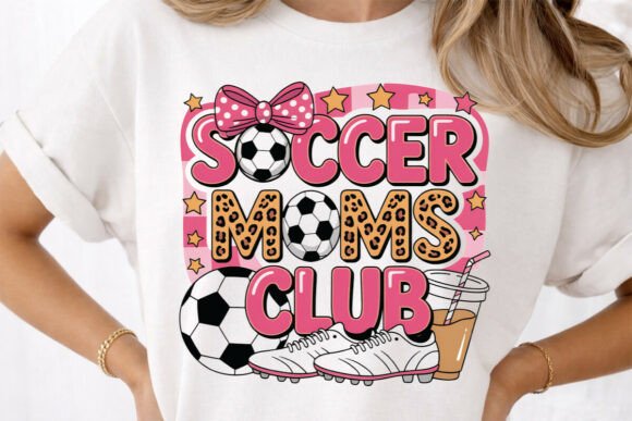 Soccer Moms Club Cute Sports Mom T-Shirt Graphics & Designs